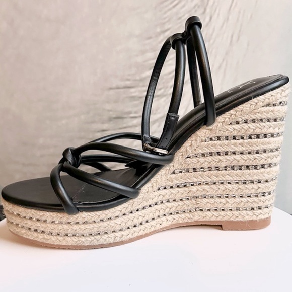 🌸NEW YORK & COMPANY🌸 Electra Rhinestone Embedded Wedge Sandal Size: 10 - Picture 10 of 13